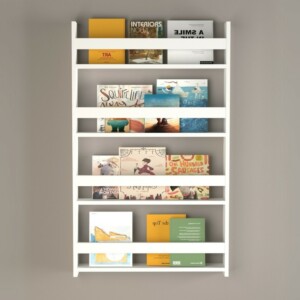 Επιτοίχια βιβλιοθήκη - ραφιέρα Montessori Megapap χρώμα λευκό 74x10x120εκ. - Image 2