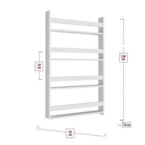 Επιτοίχια βιβλιοθήκη - ραφιέρα Montessori Megapap χρώμα λευκό 74x10x120εκ. - Image 5