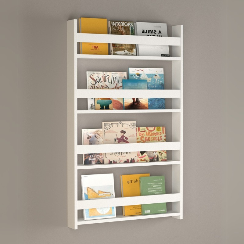 Επιτοίχια βιβλιοθήκη - ραφιέρα Montessori Megapap από μελαμίνη χρώμα λευκό 74x10x120εκ. Επιτοίχια βιβλιοθήκη - ραφιέρα Montessori Megapap από μελαμίνη χρώμα λευκό 74x10x120εκ.