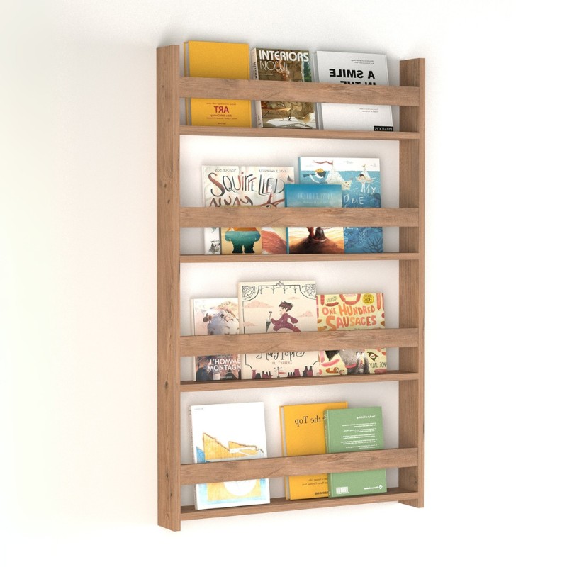 Επιτοίχια βιβλιοθήκη - ραφιέρα Montessori Megapap από μελαμίνη χρώμα pine oak 74x10x120εκ. Επιτοίχια βιβλιοθήκη - ραφιέρα Montessori Megapap από μελαμίνη χρώμα pine oak 74x10x120εκ.