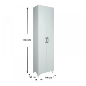 Ντουλάπα - Παπουτσοθήκη Lilly Megapap χρώμα λευκό 49x32x178εκ. - Image 6