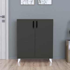 Ντουλάπι κουζίνας/μπάνιου - Παπουτσοθήκη Lilly Megapap χρώμα ανθρακί 72x32,5x88εκ. - Image 3