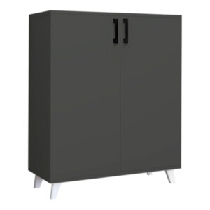 Ντουλάπι κουζίνας/μπάνιου - Παπουτσοθήκη Lilly Megapap χρώμα ανθρακί 72x32,5x88εκ. - Image 5