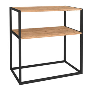 Κονσόλα Castel Megapap μεταλλική - μελαμίνης χρώμα μαύρο - pine oak 90x33,5x90εκ. - Image 4