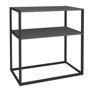 Κονσόλα Castel Megapap μεταλλική - μελαμίνης χρώμα μαύρο - ανθρακί 90x33,5x90εκ. - Image 4