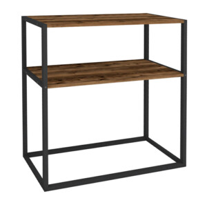 Κονσόλα Castel Megapap μεταλλική - μελαμίνης χρώμα μαύρο - καπνιστή καρυδιά 90x33,5x90εκ. - Image 4