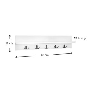 Κρεμάστρα τοίχου Kery Megapap χρώμα λευκό 80x11x18εκ. - Image 3