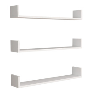 Ραφιέρα τοίχου Tyrion Megapap 3 τεμαχίων χρώμα λευκό 90x15x12εκ. - Image 2