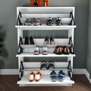 Παπουτσοθήκη Nave Megapap 18 ζευγών χρώμα λευκό 73,6x24x110εκ. - Image 5