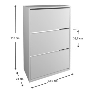 Παπουτσοθήκη Nave Megapap 18 ζευγών χρώμα λευκό 73,6x24x110εκ. - Image 6