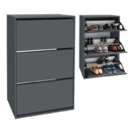 Παπουτσοθήκη Nave Megapap 18 ζευγών χρώμα ανθρακί 73