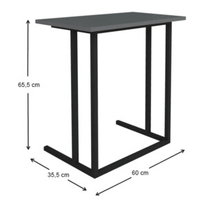 Τραπεζάκι βοηθητικό Jango Megapap μεταλλικό - μελαμίνης χρώμα μαύρο - ανθρακί 60x35,5x65,5εκ. - Image 4