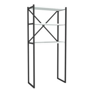 Έπιπλο πλυντηρίου Mindy Megapap μεταλλικό - μελαμίνης χρώμα μαύρο - λευκό 66x34x160εκ. - Image 2