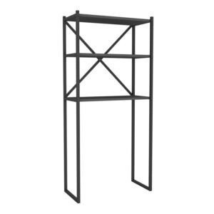 Έπιπλο πλυντηρίου Mindy Megapap μεταλλικό - μελαμίνης χρώμα μαύρο - ανθρακί 66x34x160εκ. - Image 2