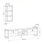 Σύνθεση τηλεόρασης Ursula Megapap χρώμα καρυδί - μαύρο 184,5x34x45εκ. - Image 5
