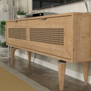 Έπιπλο τηλεόρασης Sirona Megapap χρώμα sapphire oak 140x30x55εκ. - Image 5