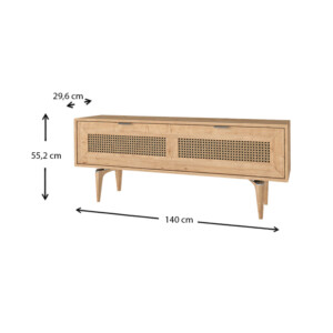 Έπιπλο τηλεόρασης Sirona Megapap χρώμα sapphire oak 140x30x55εκ. - Image 7