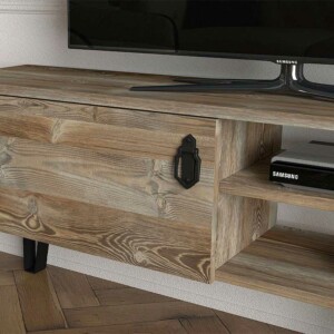 Έπιπλο τηλεόρασης Costa Megapap χρώμα vintage patik - μαύρο 180x29,5x49εκ. - Image 4