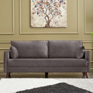 Καναπές Bella Megapap τριθέσιος υφασμάτινος χρώμα καφέ 208x81x85εκ. - Image 2