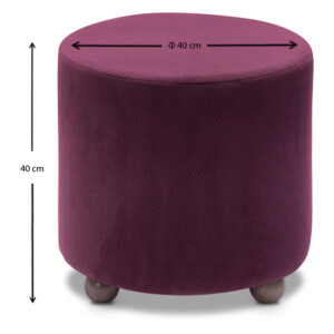 Σκαμπώ Mario Megapap υφασμάτινο χρώμα μωβ 40x40x40εκ. - Image 4