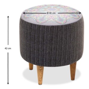 Σκαμπώ Enna Megapap υφασμάτινο χρώμα γκρι 40x40x42εκ. - Image 4