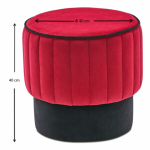 Σκαμπώ Rose Megapap βελούδινο χρώμα κόκκινο 40x40x40εκ. - Image 4