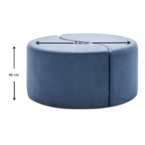 Σκαμπώ Alis Megapap βελούδινο χρώμα μπλε 80x80x40εκ. - Image 4
