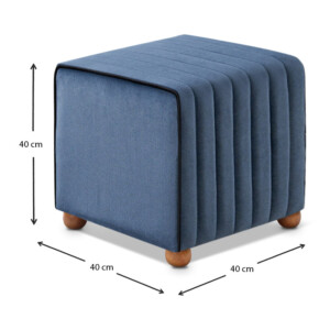 Σκαμπώ Mona Megapap βελούδινο χρώμα μπλε 40x40x40εκ. - Image 4