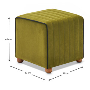 Σκαμπώ Mona Megapap βελούδινο χρώμα πράσινο 40x40x40εκ. - Image 4