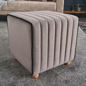 Σκαμπώ Mona Megapap βελούδινο χρώμα γκρι 40x40x40εκ. - Image 2