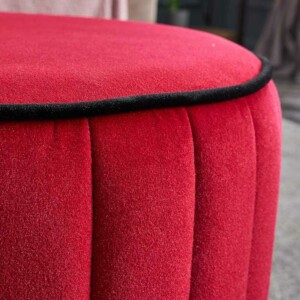 Σκαμπώ Lindy Megapap βελούδινο χρώμα κόκκινο 40x40x40εκ. - Image 3