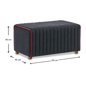 Σκαμπώ Mabel Megapap βελούδινο χρώμα μαύρο 80x40x40εκ. - Image 4