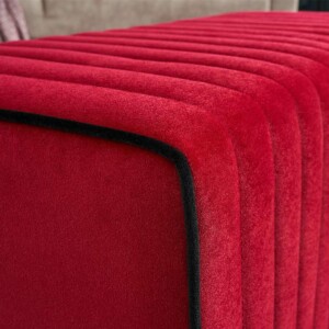 Σκαμπώ Mabel Megapap βελούδινο χρώμα κόκκινο 80x40x40εκ. - Image 3