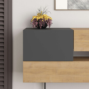 Μπουφές Eros Megapap sapphire oak - ανθρακί 145x40x82εκ. - Image 3