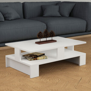 Τραπεζάκι σαλονιού Mansu Megapap χρώμα λευκό 80x50x27εκ.