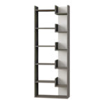 Βιβλιοθήκη Oppa Megapap χρώμα ανθρακί - λευκό 60x22x162εκ. - Image 2