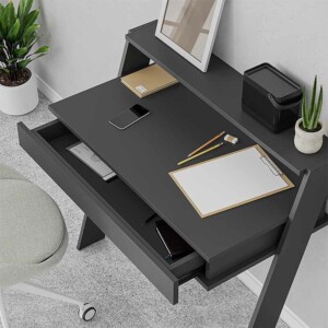 Γραφείο εργασίας Cowork Megapap χρώμα ανθρακί 94x50x91εκ. - Image 3