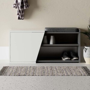 Παπουτσοθήκη Fiona Megapap χρώμα λευκό - ανθρακί 104x37x47εκ. - Image 3