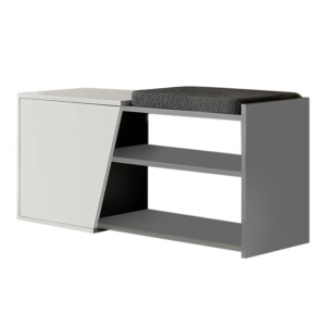 Παπουτσοθήκη Fiona Megapap χρώμα λευκό - ανθρακί 104x37x47εκ. - Image 4