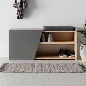 Παπουτσοθήκη Fiona Megapap χρώμα ανθρακί - φυσικό οξιάς 104x37x47εκ. - Image 3