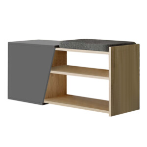 Παπουτσοθήκη Fiona Megapap χρώμα ανθρακί - φυσικό οξιάς 104x37x47εκ. - Image 4