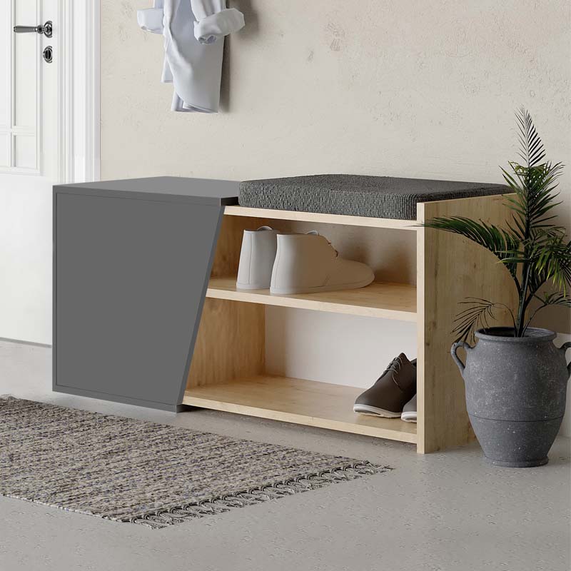 Παπουτσοθήκη Fiona Megapap χρώμα ανθρακί - φυσικό οξιάς 104x37x47εκ. Παπουτσοθήκη Fiona Megapap χρώμα ανθρακί - φυσικό οξιάς 104x37x47εκ.