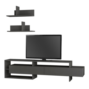 Έπιπλο τηλεόρασης Gara Megapap χρώμα ανθρακί 180x29,8x42εκ. - Image 3