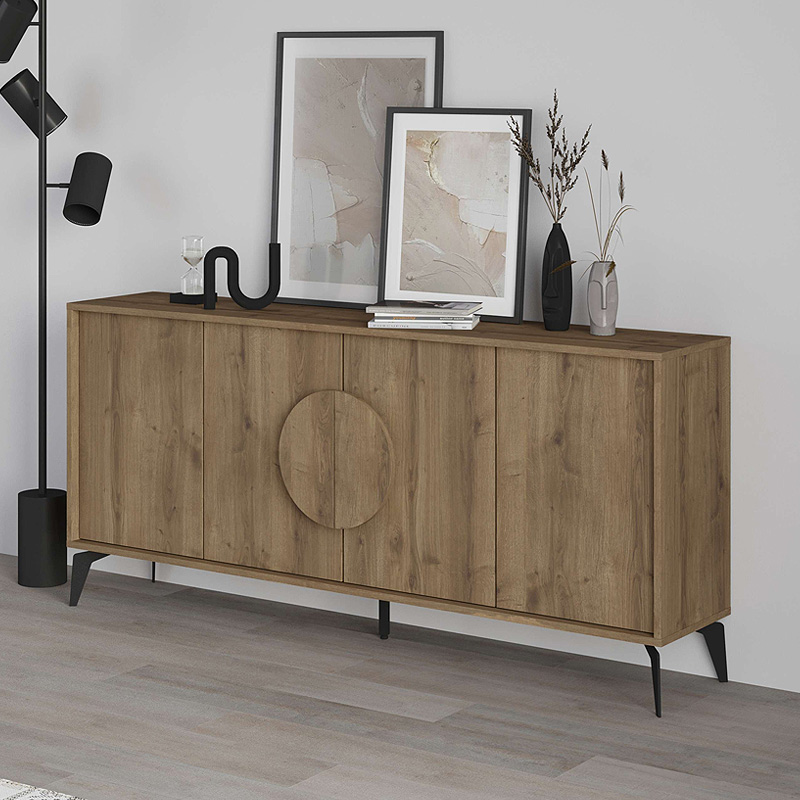 Μπουφές Gora Megapap χρώμα ανοιχτό καρυδί 180x35