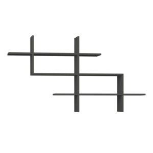 Ραφιέρα τοίχου Halic Megapap χρώμα ανθρακί 150x22x82εκ. - Image 2