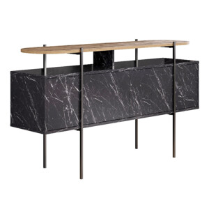 Μπουφές Hanley Megapap χρώμα μαύρο εφέ μαρμάρου 150x38x86,2εκ. - Image 5