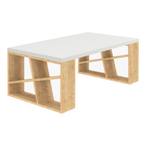 Τραπεζάκι σαλονιού Honey Megapap μελαμίνης χρώμα sapphire oak - λευκό 105x60x40εκ. - Image 2