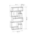 Βιβλιοθήκη Karmato Megapap χρώμα ανθρακί 96x25,5x168,5εκ. - Image 6