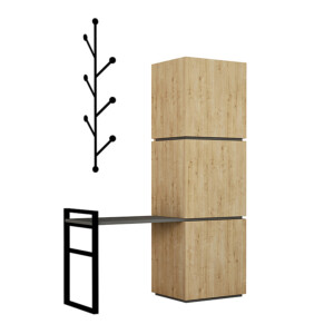 Έπιπλο εισόδου με κρεμάστρα Mello Megapap χρώμα sapphire oak 109x39x149εκ. - Image 3