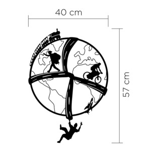 Διακοσμητικό τοίχου Free Soul Megapap μεταλλικό χρώμα μαύρο 40x2x57εκ. - Image 3